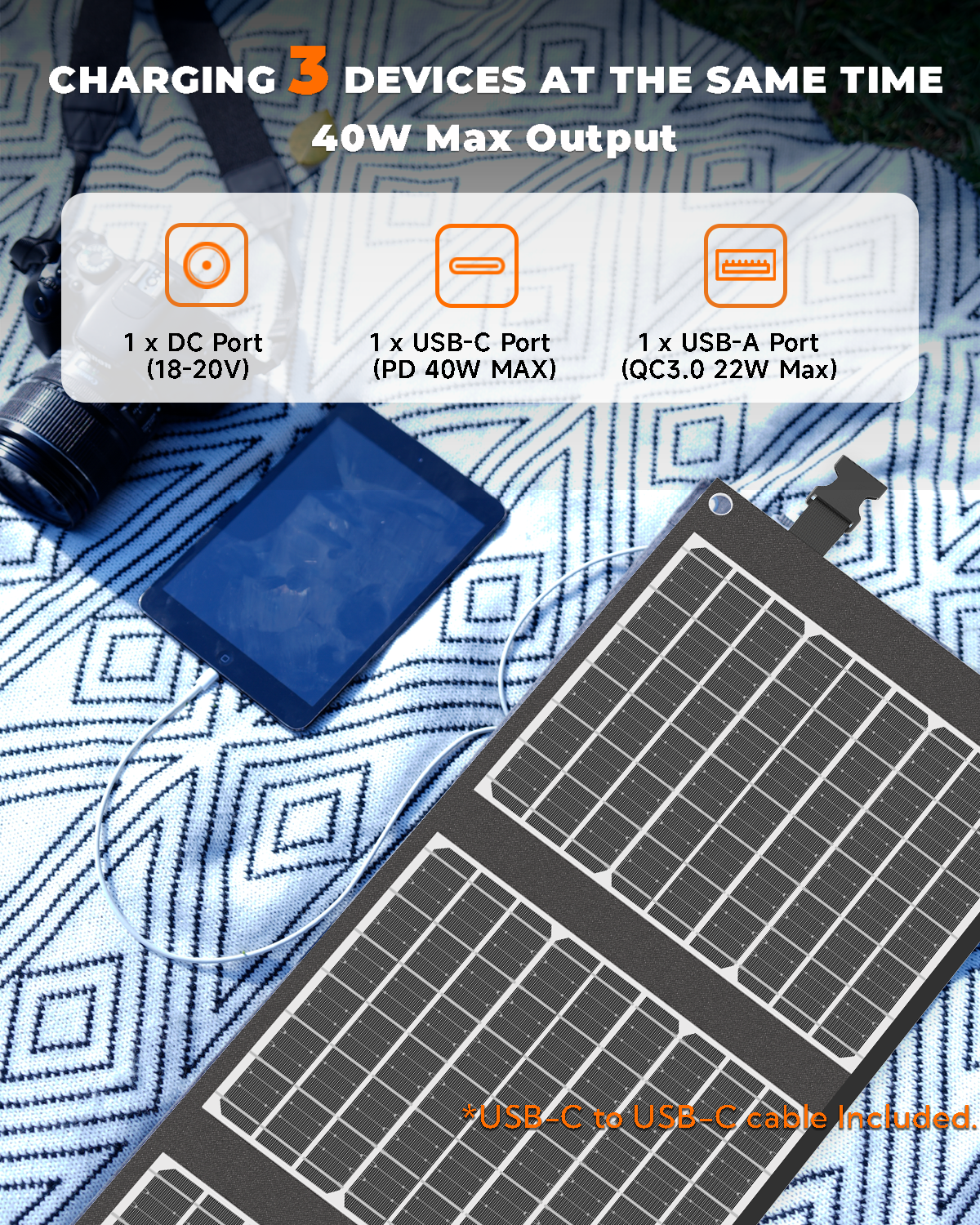 LUM Solar 40 Portable Solar Panel-Black-2