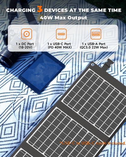 LUM Solar 40 Portable Solar Panel-Black-2