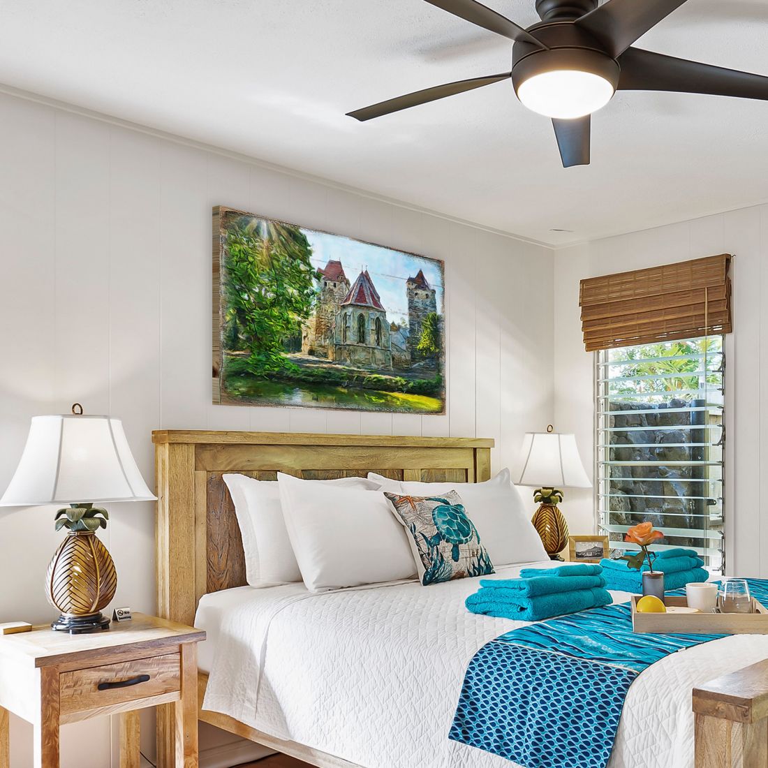 Aleeza Castle Art Wooden Wall Art by Nature Wonders - Nature Wildlife Decor - 95248B-4