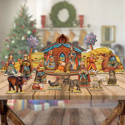 Nativity Village Decorative Set of 21 by G. DeBrekht - Nativity Holiday Decor - 852720-S21-0