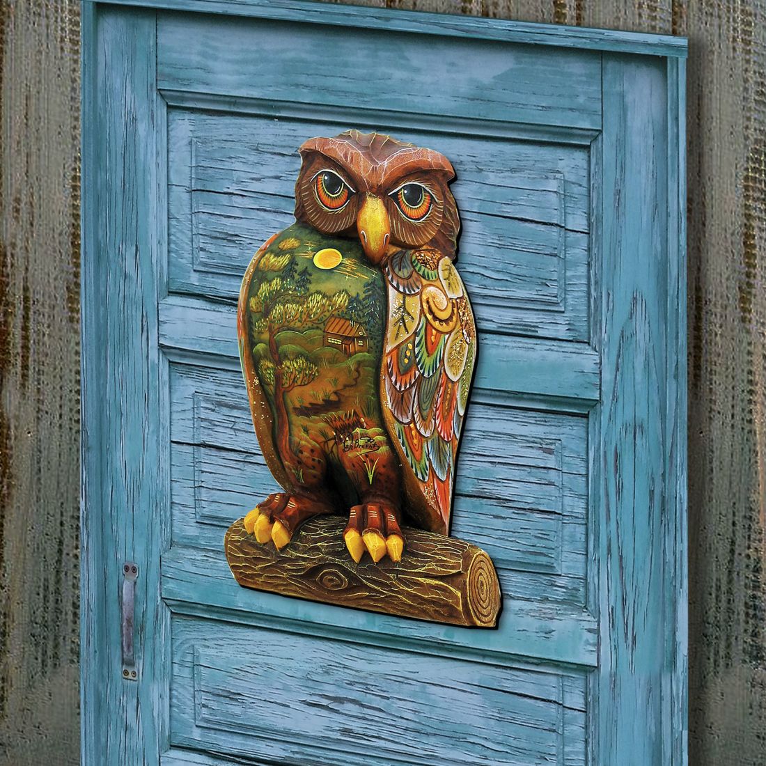 Owl Halloween Door Decor by G. DeBrekht - Thanksgiving Halloween Decor - 8158912H-3