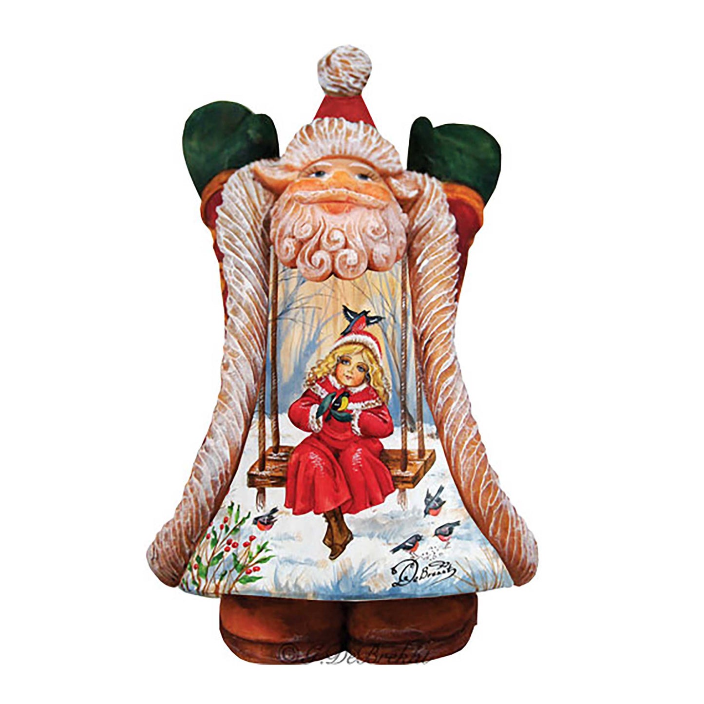 Children Fun Santa Handcrafted Christmas Figurine - G. DeBrekht - Christmas Santa Snowman Decor - 531211-3