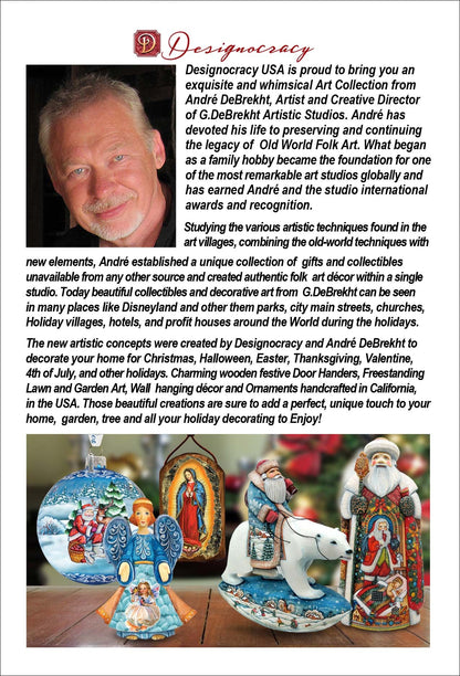 2025 Dated Wooden Nativity Angel Ornaments by G. Debrekht - Holiday Decor - 8152722-4-D25-4