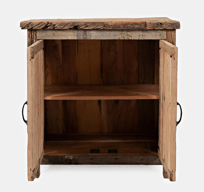 Solid Wood Rustic Industrial Accent Cabinet Dining Storage-1