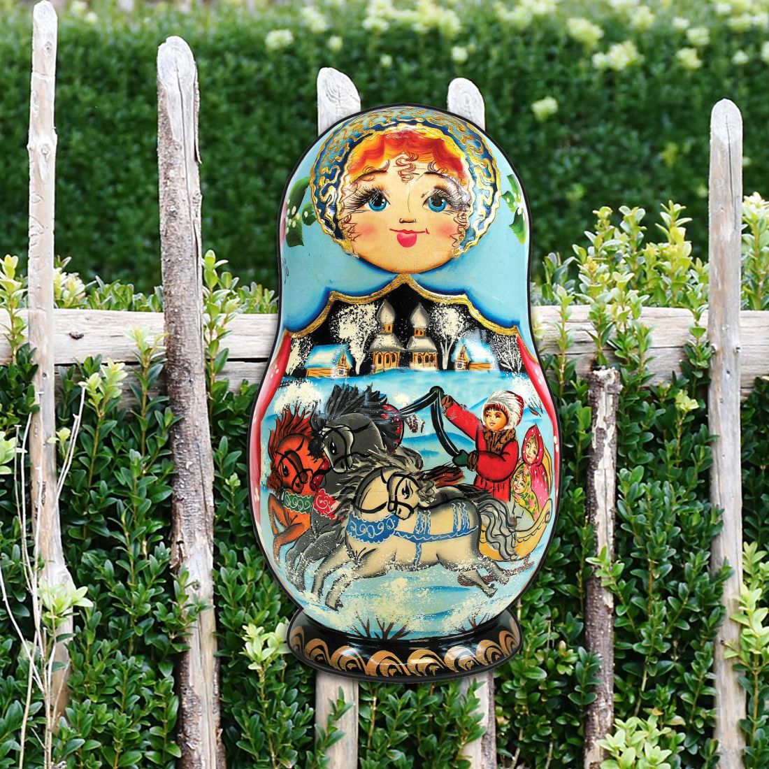 Troyka Horse Ride Nesting Doll Holiday Outdoor Decor Large Ornament by G. DeBrekht - Christmas Decor - 8115225M-1