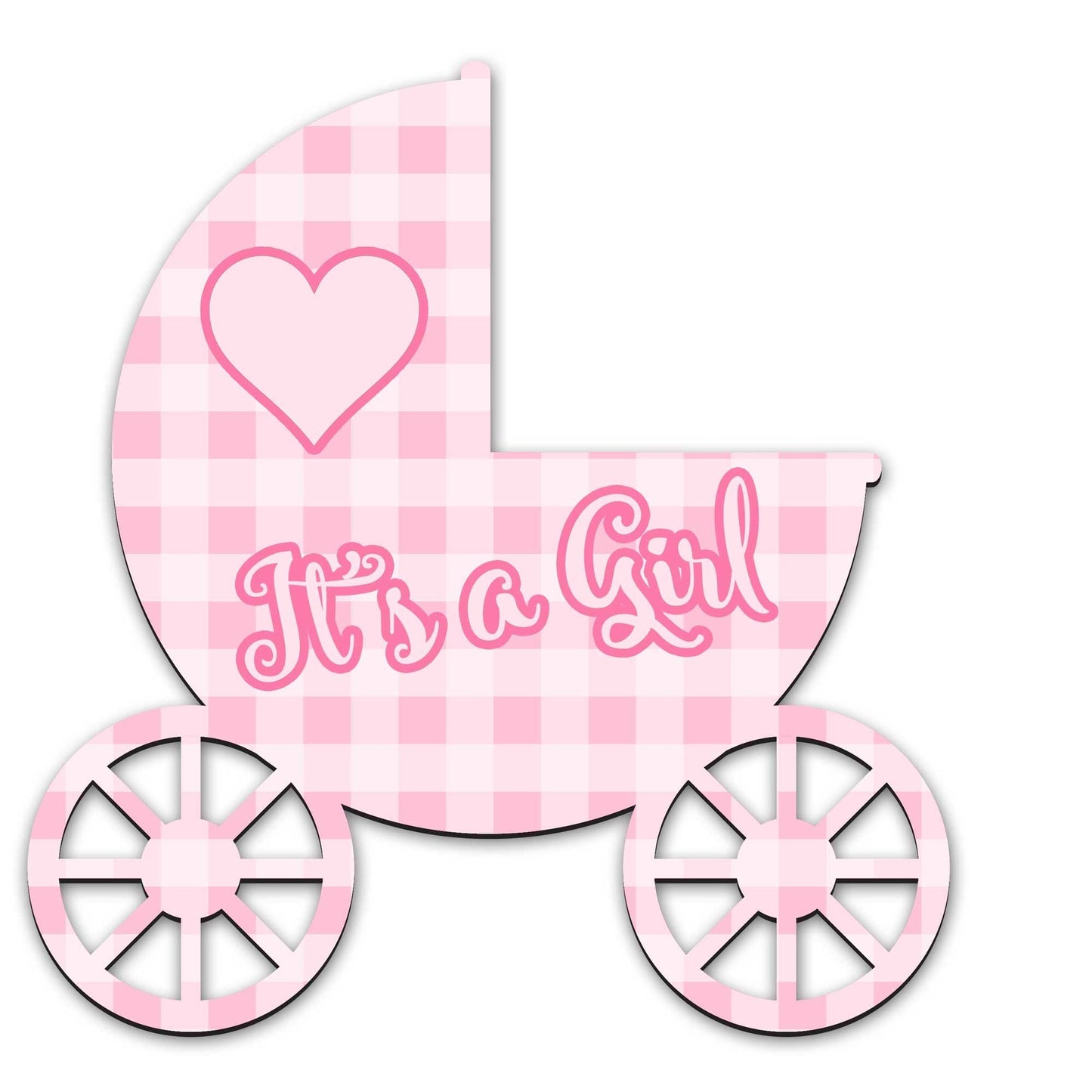 Its A Girl Wooden Ornaments Birthday Decor - Tree Ornament by G. DeBrekht - Christmas Decor - 8114045-0