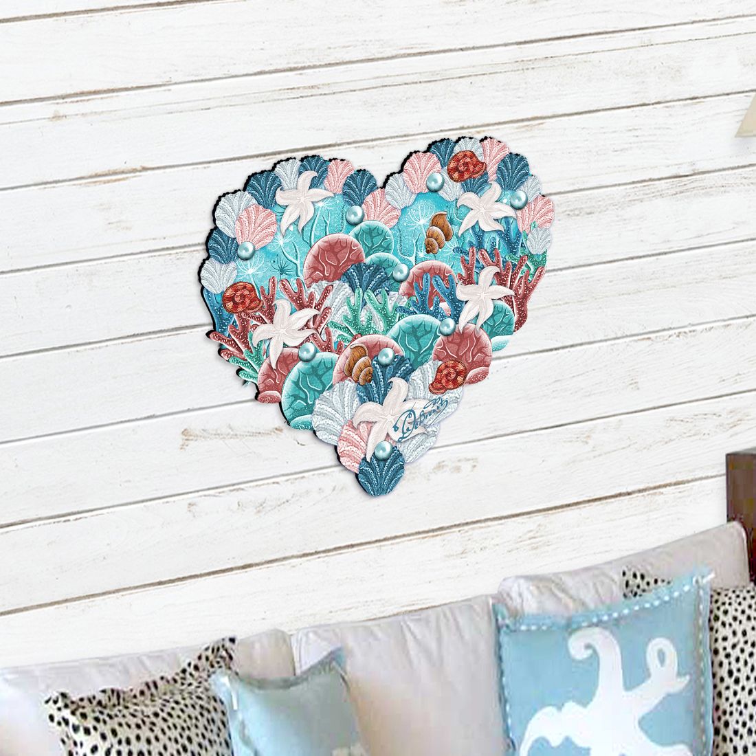 Coastal Heart Door Decor by G. DeBrekht - Coastal Holiday Decor - 8198737H-1