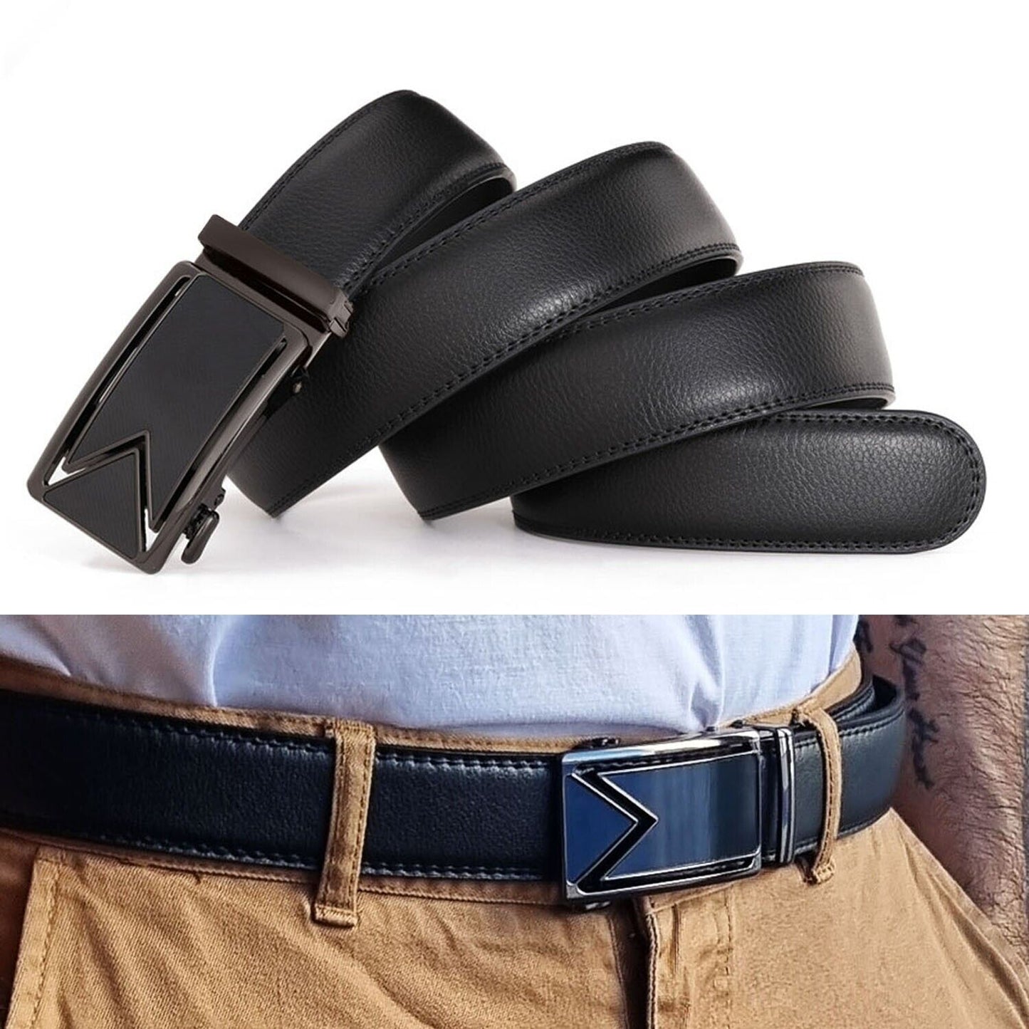 Slide Buckle Ratchet Belts For Men