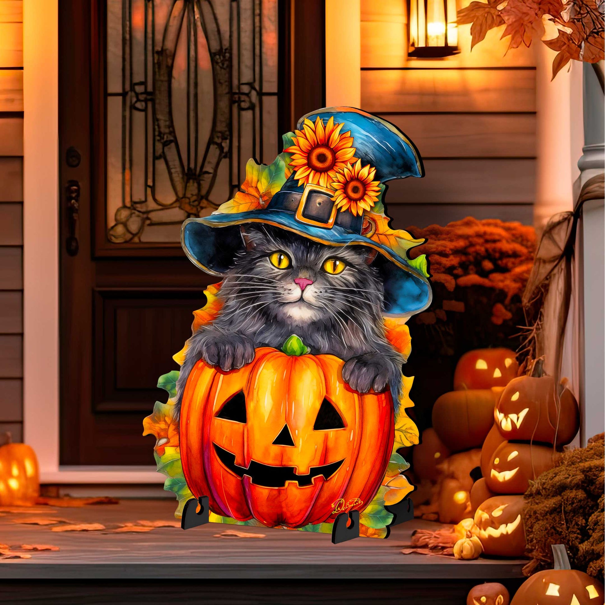 Halloween Black Cat Freestanding Decor - Halloween Outdoor Decor by G. Debrekht - Halloween Decor- 8652794F-2