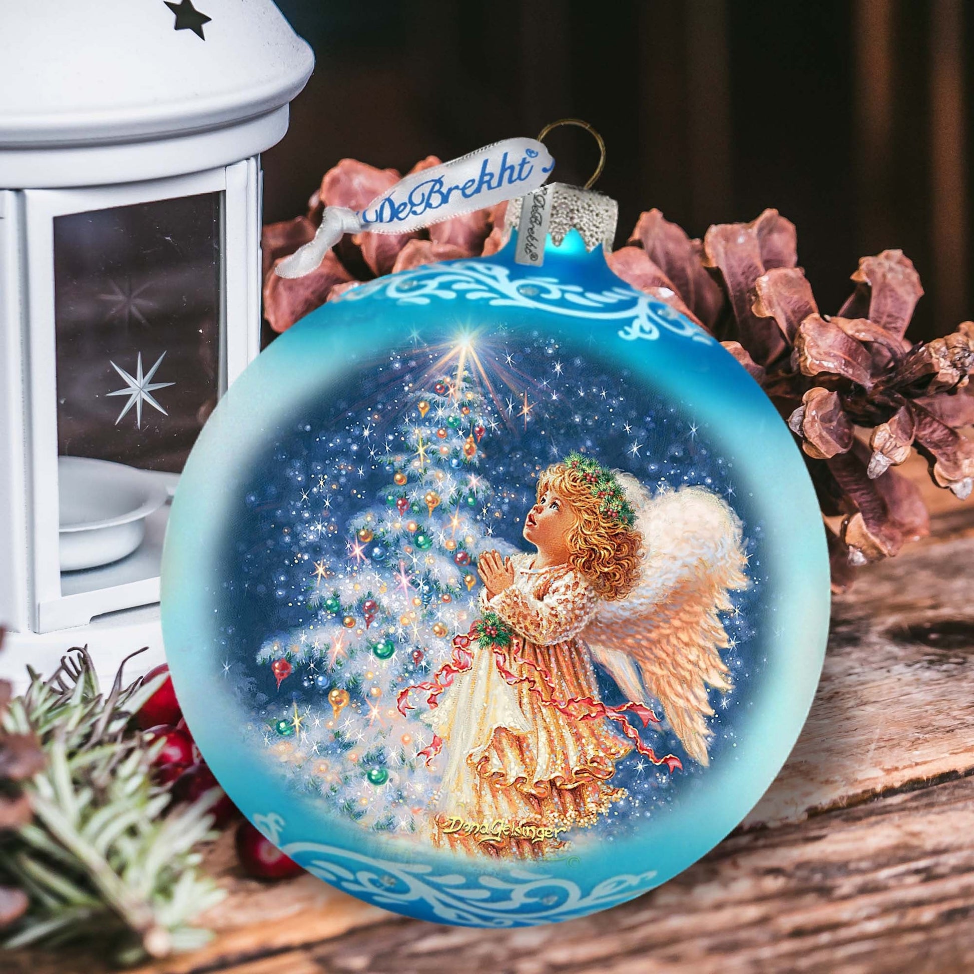 Angels Christmas Wish Lg Glass Ornament by D.Gelsinger - Christmas Holiday Decor - 73961-1