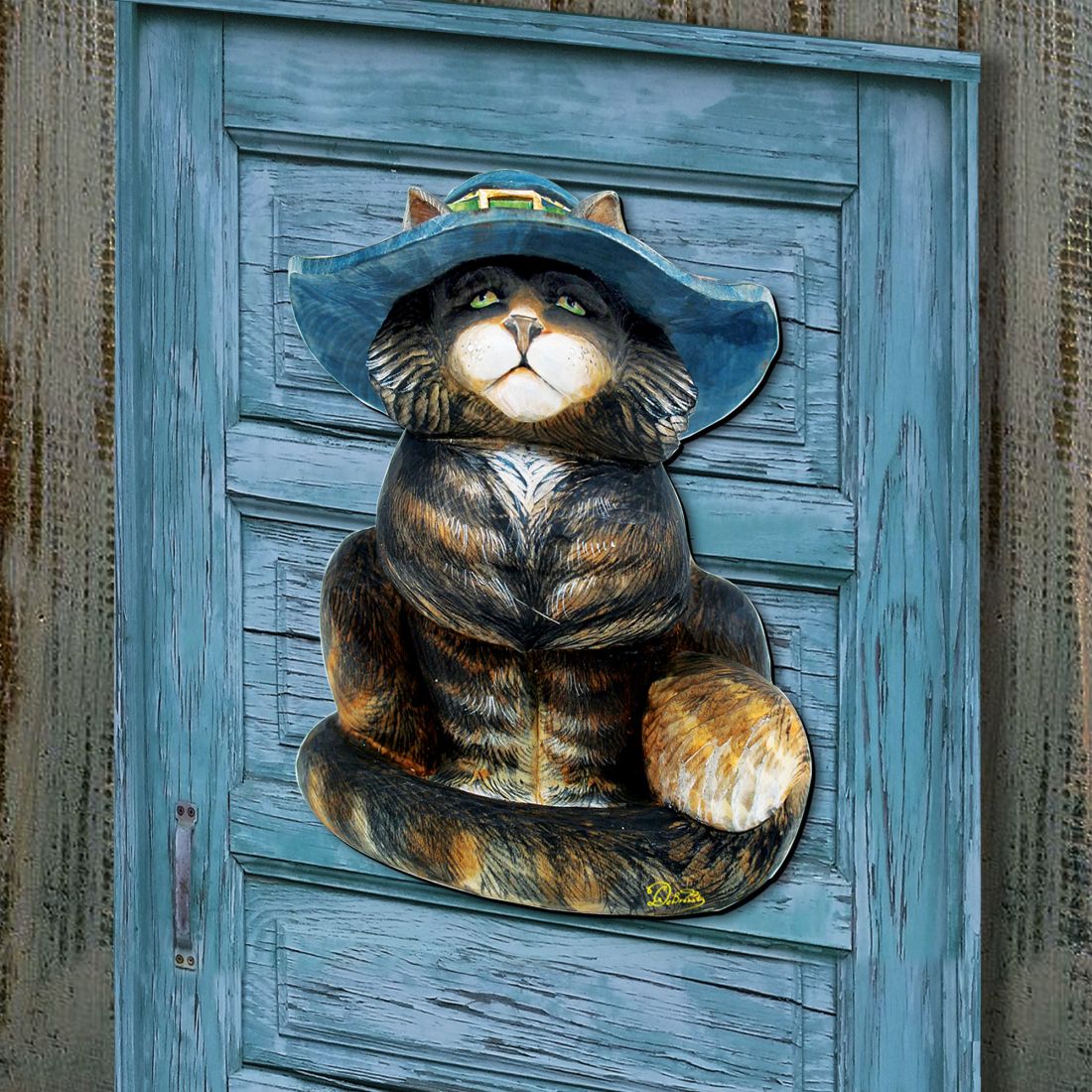 Black Cat Halloween Door Decor by G. DeBrekht - Thanksgiving Halloween Decor - 8158411H-3