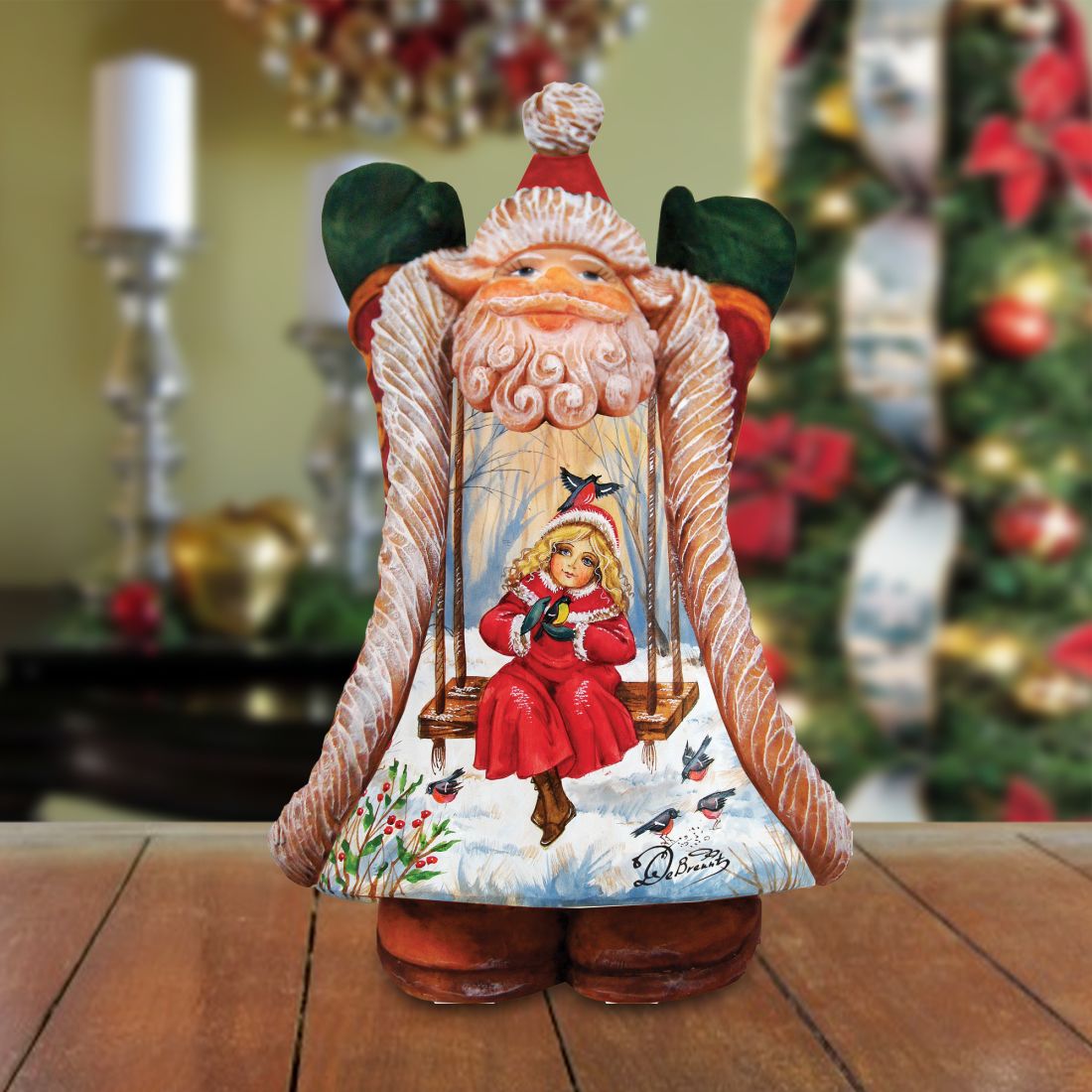 Children Fun Santa Handcrafted Christmas Figurine - G. DeBrekht - Christmas Santa Snowman Decor - 531211-1