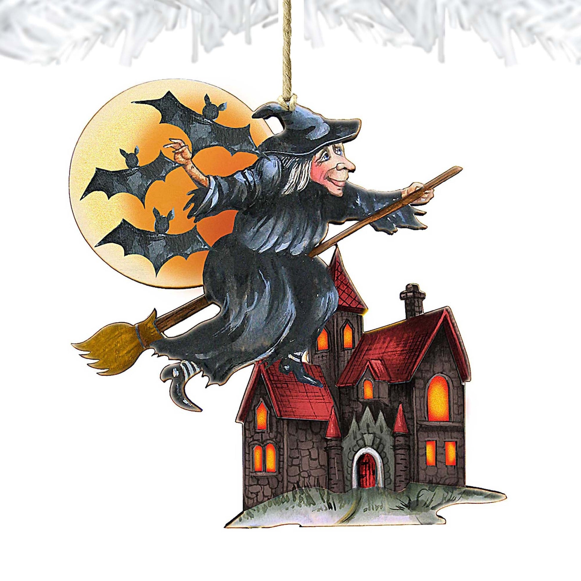 Witch Halloween Wooden Ornaments by G. DeBrekht - Thanksgiving Halloween Decor - 8114010-4