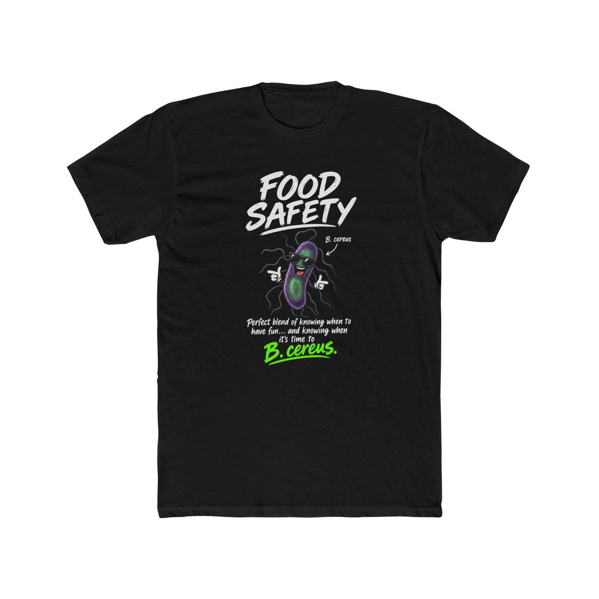 Food Safety T-Shirt — 'Food Safety' Funny B-cereus Mascot Tee for Food Workers