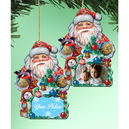 Santa Christmas Picture Frame Ornaments - Ornament for Photo - Christmas Santa Snowman Decor - 8119181PF-0
