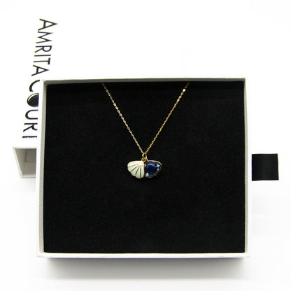 Green Shell Murano Aroma Necklace - Oceanic Depths | Energy & Healing | Diffuse on the go | Sterling Silver Gift-2