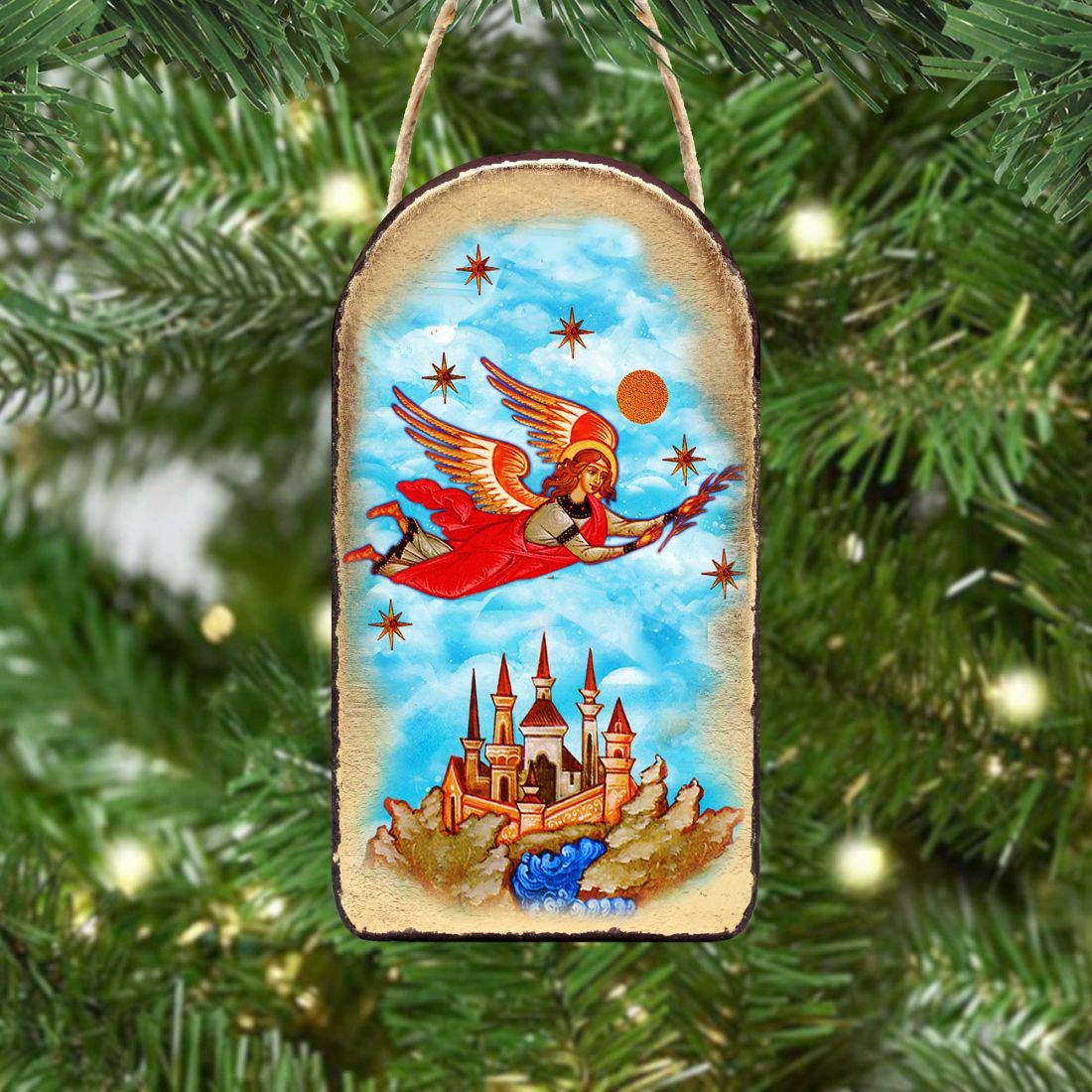 Watching Over Flying Angel Religious Christian Sacred Icon Ornament - Inspirational Icon Decor - 87034-2