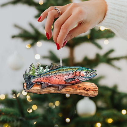 Splendid Sockeye Wooden Ornaments by G.Debrekht - Wildlife Holiday Decor - 8710109-2-3