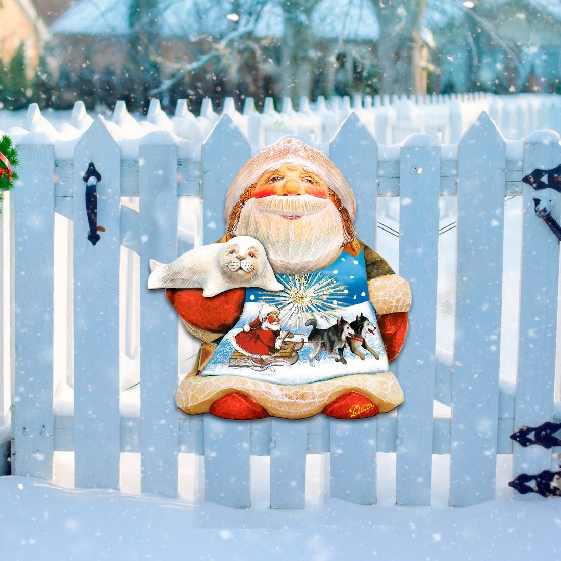 Northern Light Santa Holiday Door Decor by G. DeBrekht - Christmas Decor - 8151844H-2