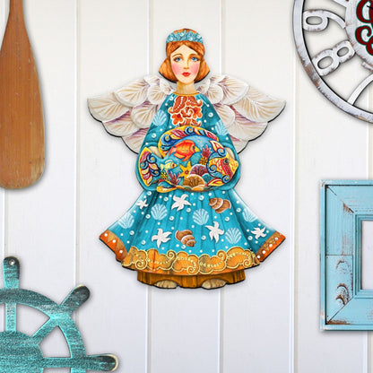 Guardian of The Sea Angel Door Decor by G. DeBrekht - Coastal Holiday Decor - 8152724H-1