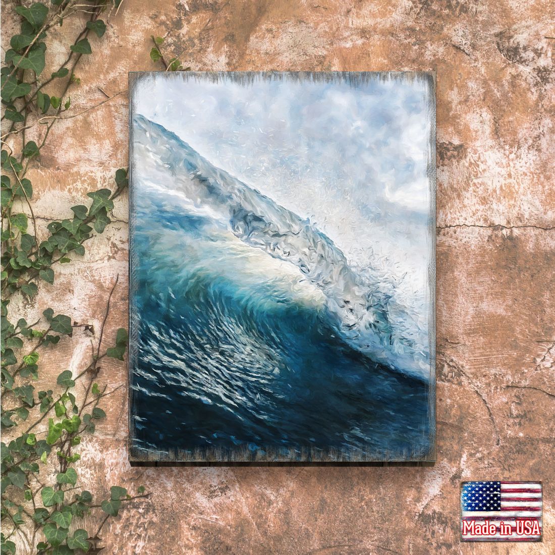 Ocean Wave Art Wooden Wall Art by Nature Wonders - Nature Wildlife Decor  - 95396B-1