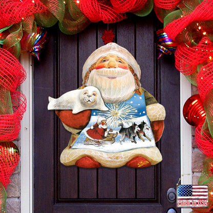 Northern Light Santa Holiday Door Decor by G. DeBrekht - Christmas Decor - 8151844H-0