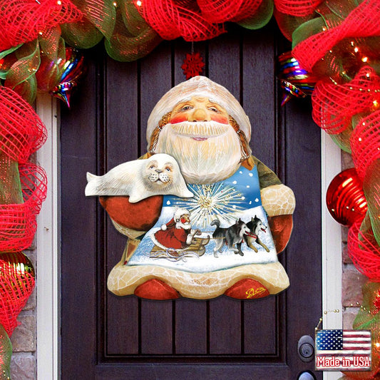 Northern Light Santa Holiday Door Decor by G. DeBrekht - Christmas Decor - 8151844H-0