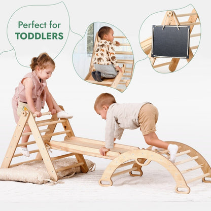 4in1 Montessori Climbing Set: Triangle Ladder + Climbing Arch + Slide Board + Cushion (1-3 y.o)-2