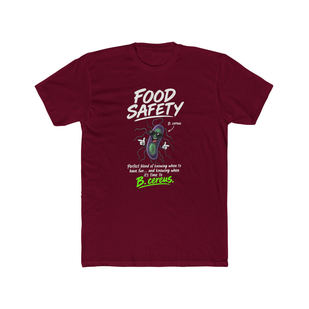 Food Safety T-Shirt — 'Food Safety' Funny B-cereus Mascot Tee for Food Workers