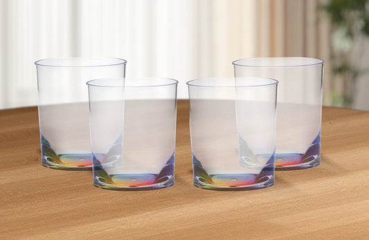 Set of Four Rainbow Geometric Acrylic Stemless Whiskey Glass-0
