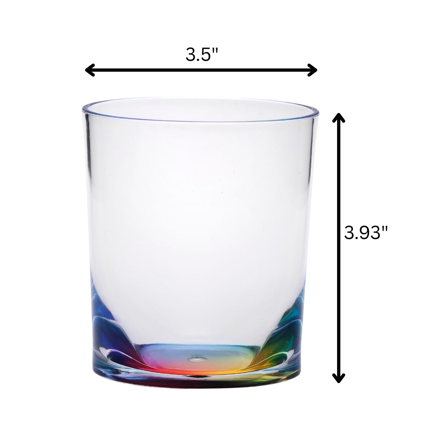 Set of Four Rainbow Geometric Acrylic Stemless Whiskey Glass-7