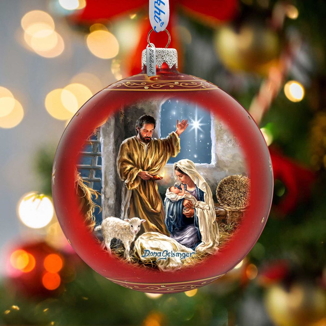 The Lamb of God Glass Ornament Limited Edition by D. Gelsinger - Easter Spring Decor - 73919-DG-1