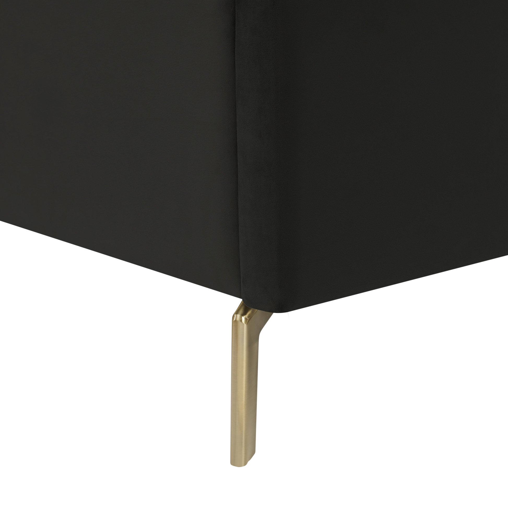 Black Velvet Upholstered Full Bed Frame-4