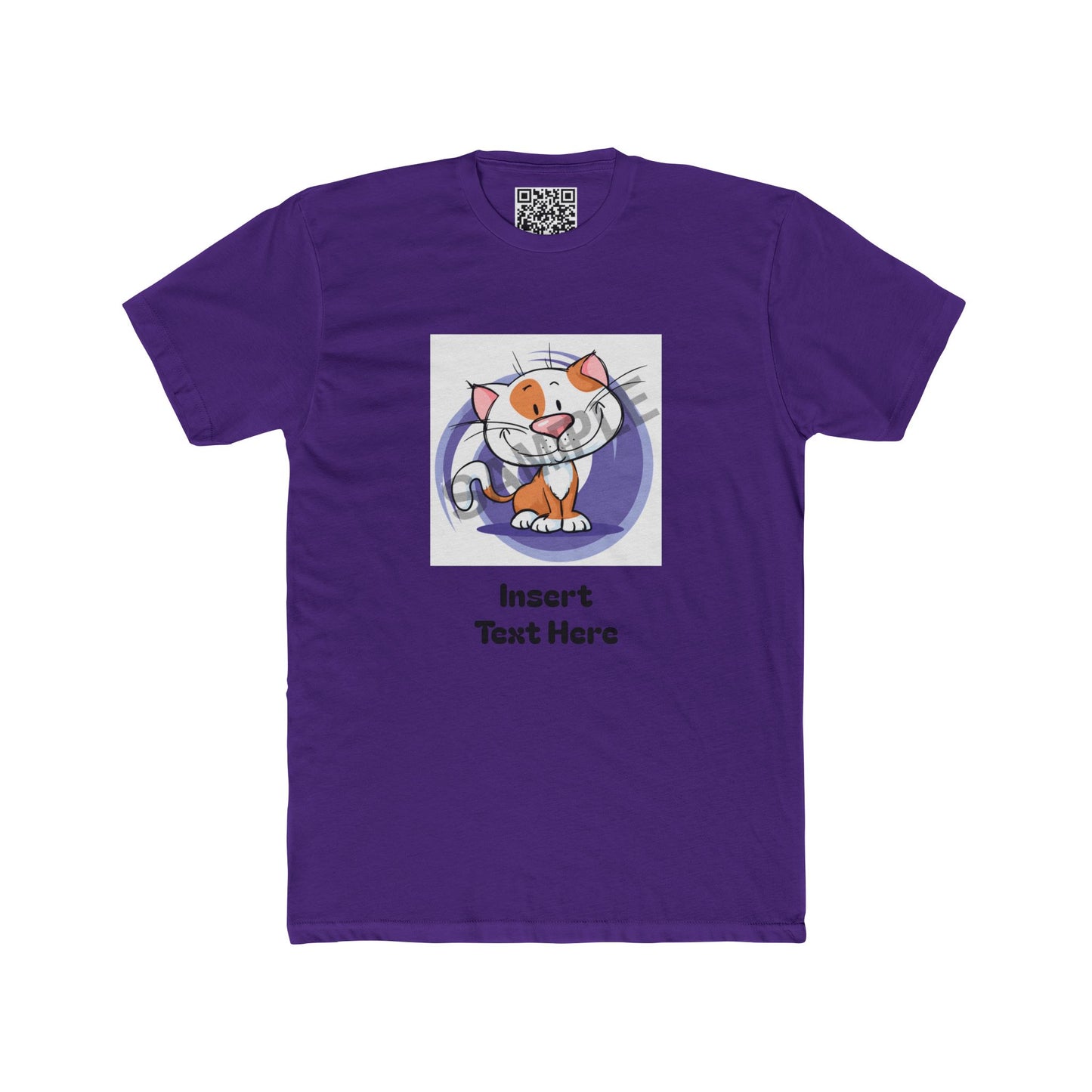 Customizable Unisex Cotton Crew Tee — Upload (1) Photo & (1) Text