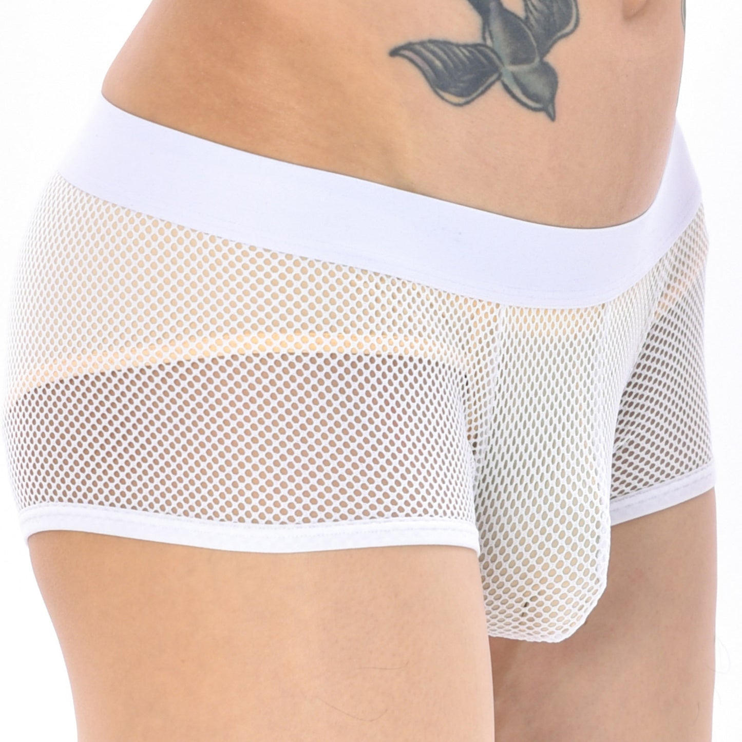 Men's Low Waist Mesh Panties Rainbow Belt Breathable Boxers