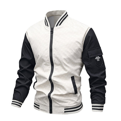 Casual Stand Collar Trendy Brand Fashion Baseball Uniform Men's Jacket Hollow Out