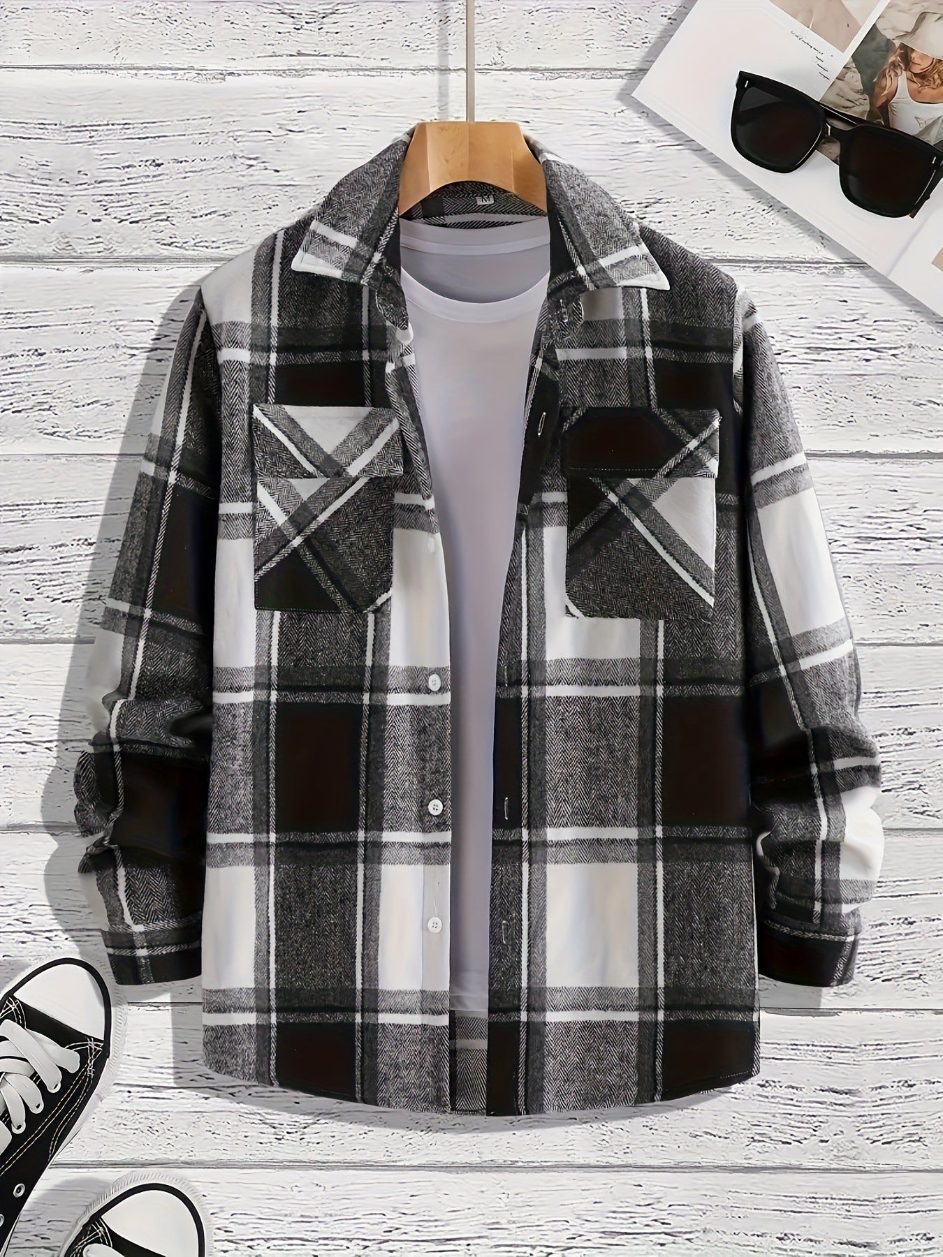 Men's Casual Plaid Shirt