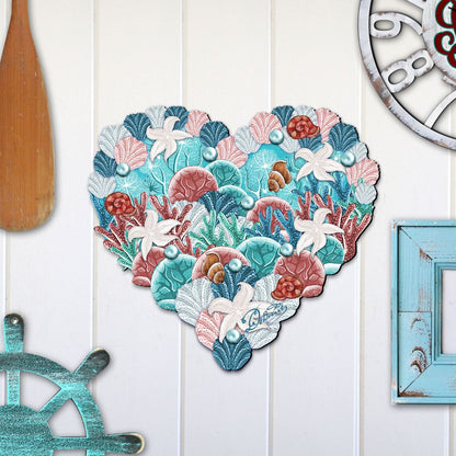 Coastal Heart Door Decor by G. DeBrekht - Coastal Holiday Decor - 8198737H-2
