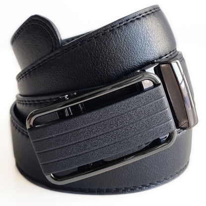 Leather Ratchet Belt For Men Adjustable Size, Slide Buckle