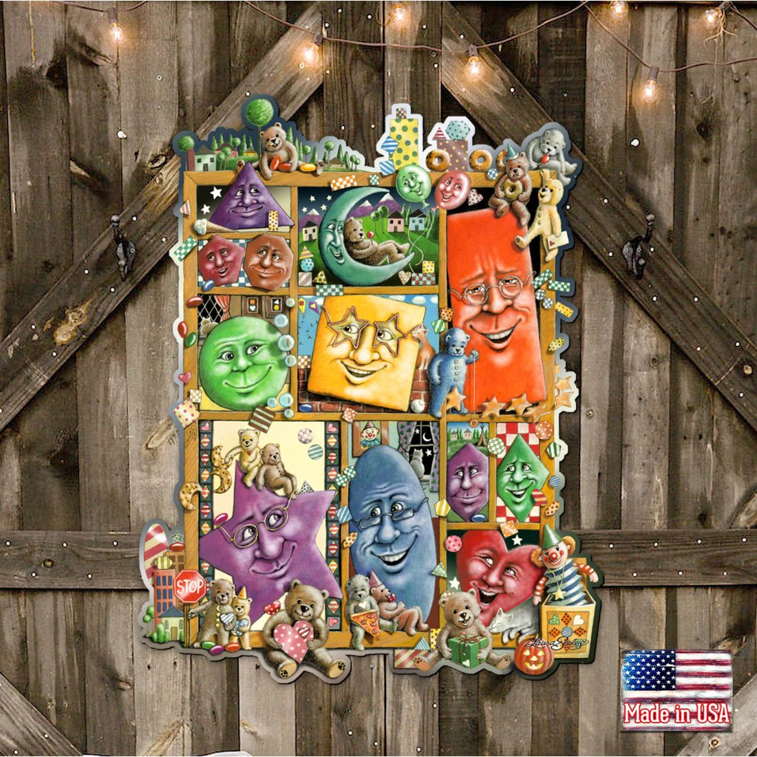 Shapes Whimsical Wall Art by Laura Seeley - Love Family Kids Decor - 8513013-LS-4