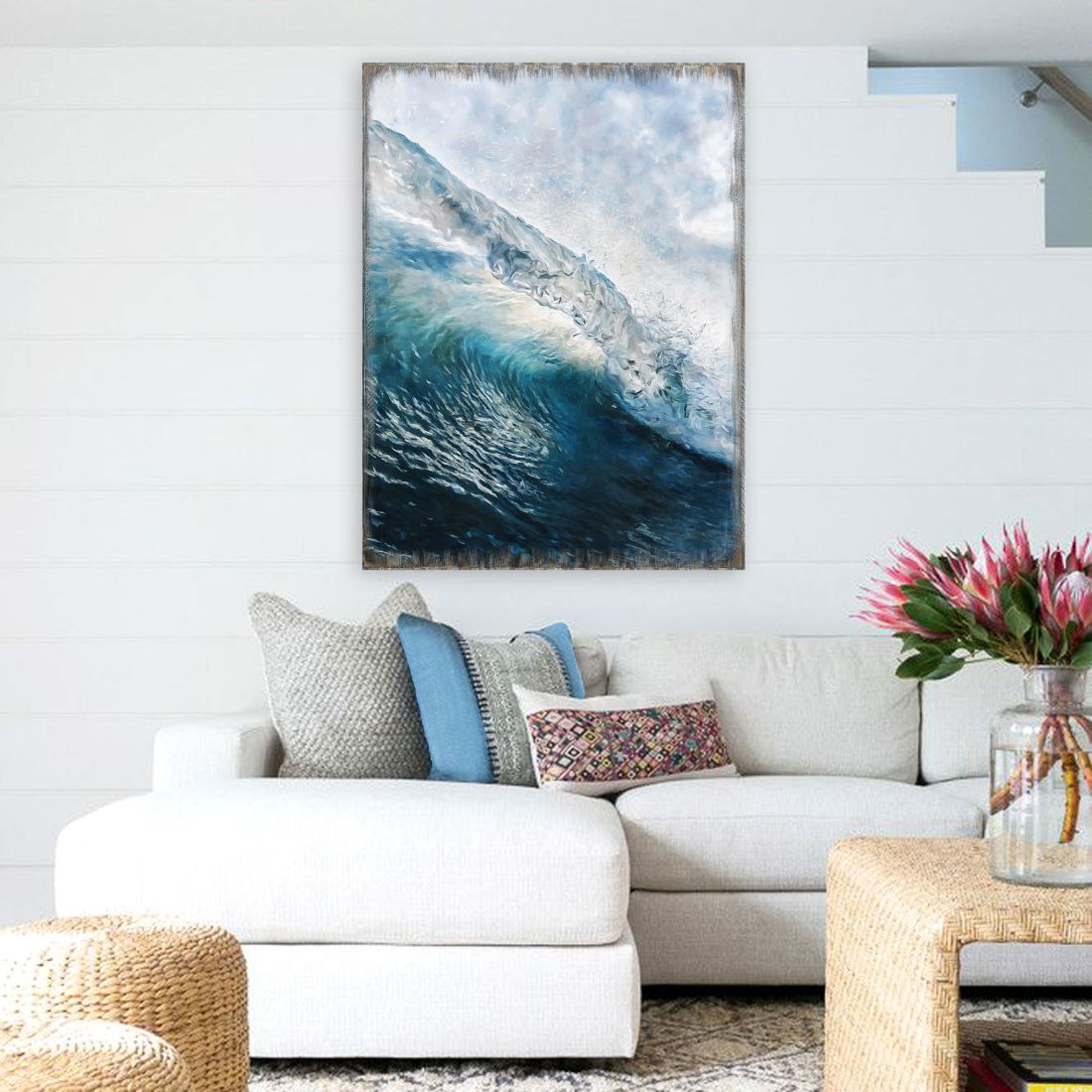 Ocean Wave Art Wooden Wall Art by Nature Wonders - Nature Wildlife Decor  - 95396B-3