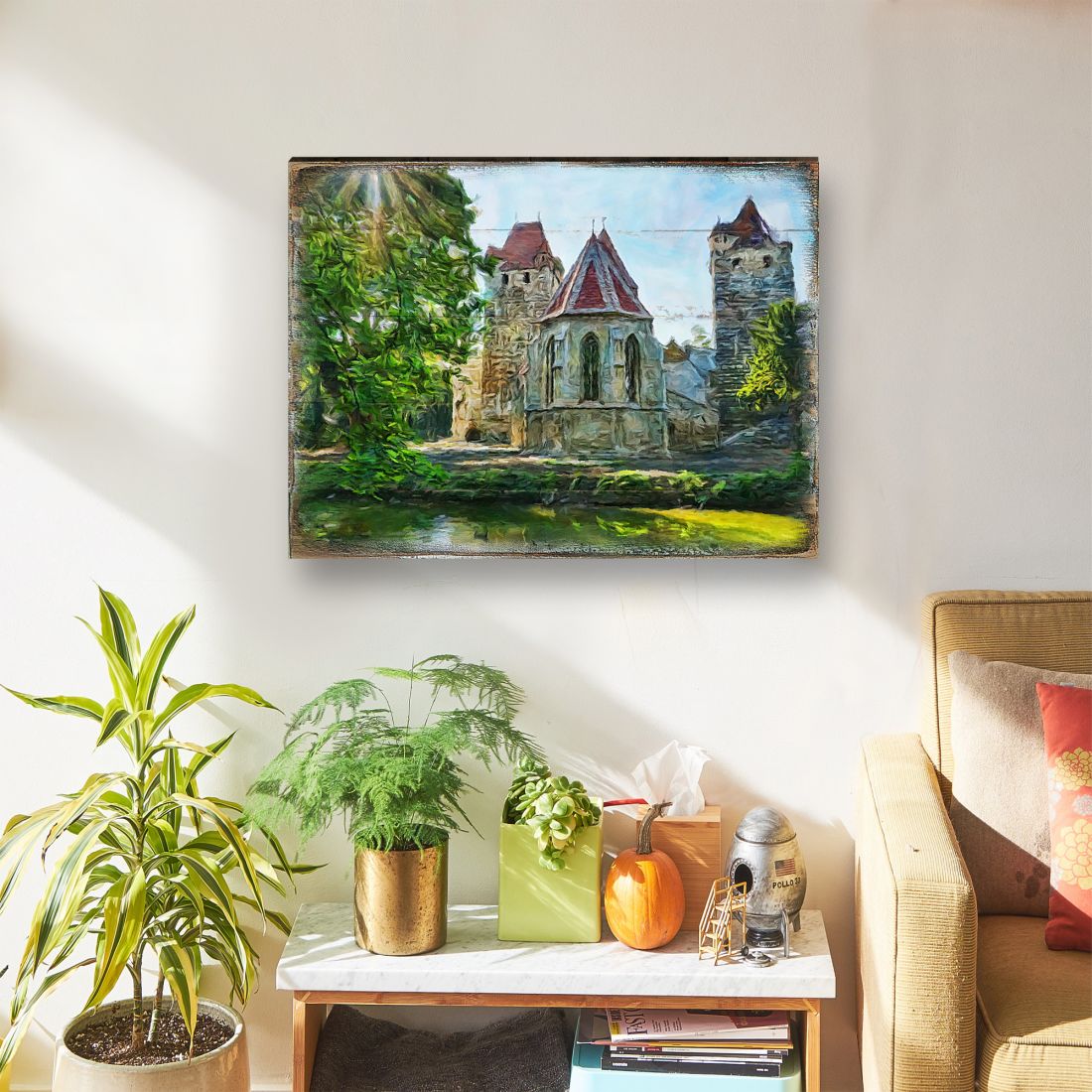 Aleeza Castle Art Wooden Wall Art by Nature Wonders - Nature Wildlife Decor - 95248B-2