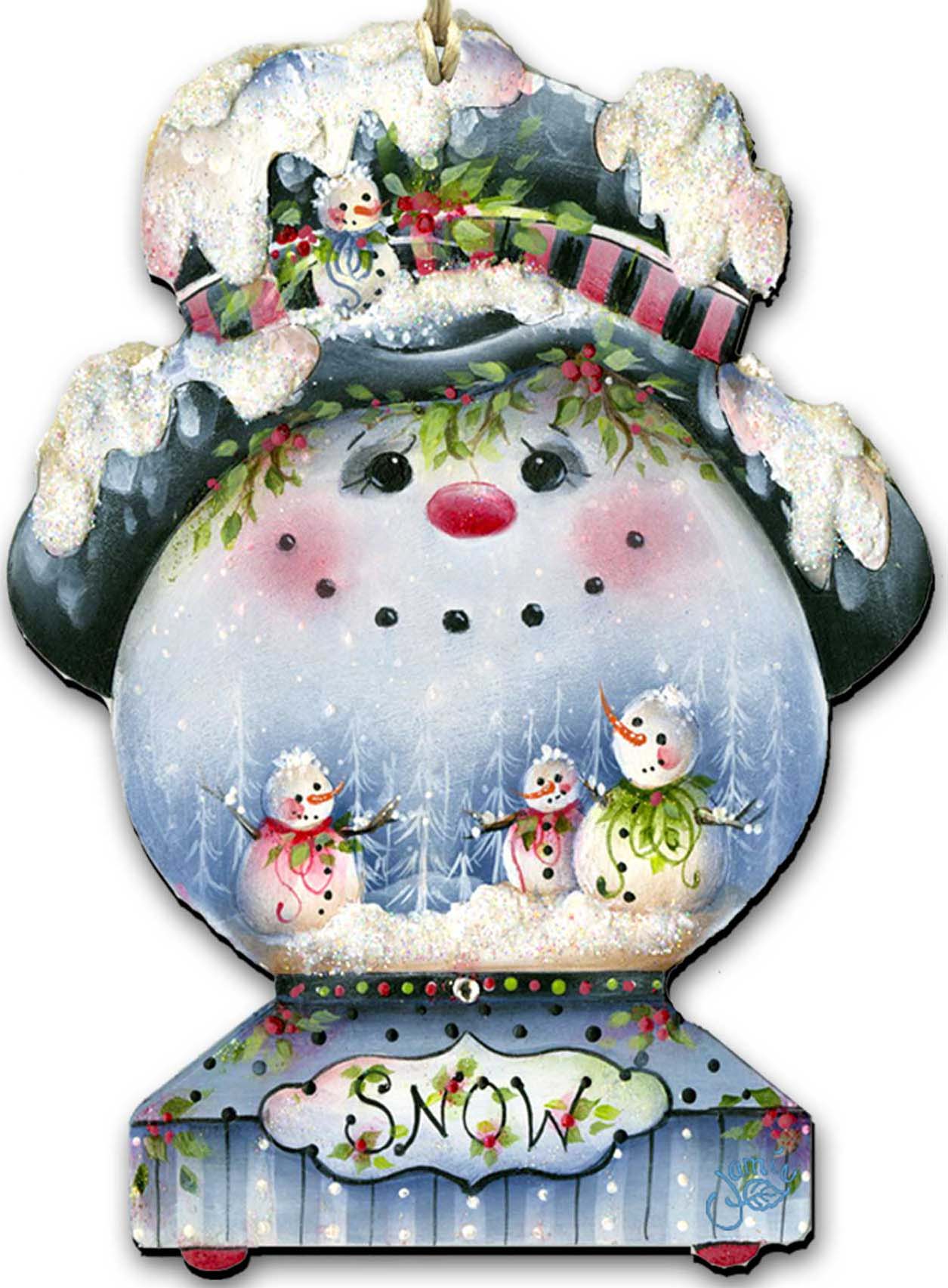 Joe Cool Snow Globe Door Decor by Jamie Mills-Price - Christmas Santa Snowman Decor - 8457506H-4