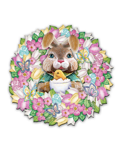 Bunny Holiday Door Wreath by G. DeBrekht - Easter Spring Decor - 8185301-2H-4