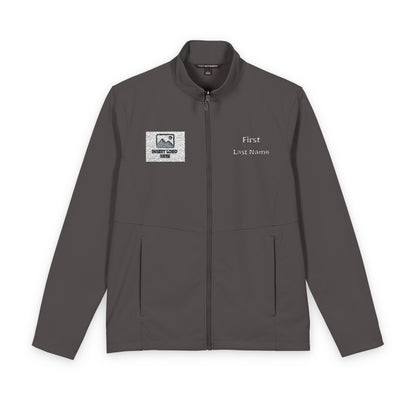 Dark Color Embroidered Men's Soft Shell Jacket — Personalized Name & Logo