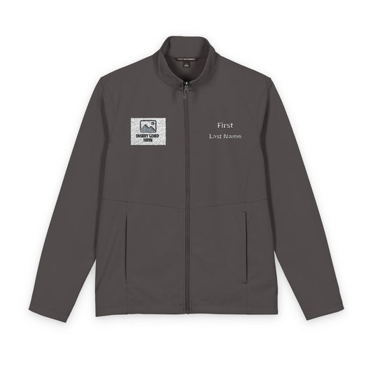Dark Color Embroidered Men's Soft Shell Jacket — Personalized Name & Logo