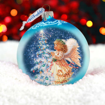 Angels Christmas Wish Lg Glass Ornament by D.Gelsinger - Christmas Holiday Decor - 73961-2