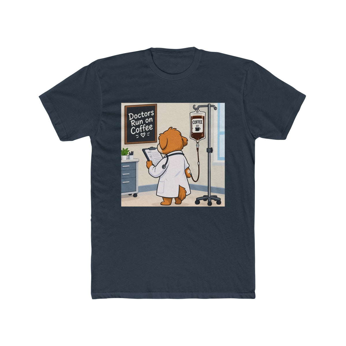 Doctors Run on Coffee Cute Dog Nurse T-Shirt