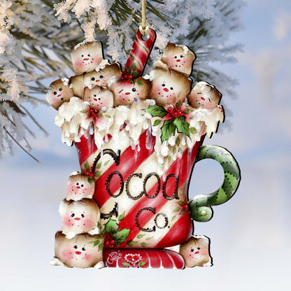 Marshmallow Cocoa Company Wooden Ornaments by Jamie Mills-Price - Christmas Decor - 8457513-0