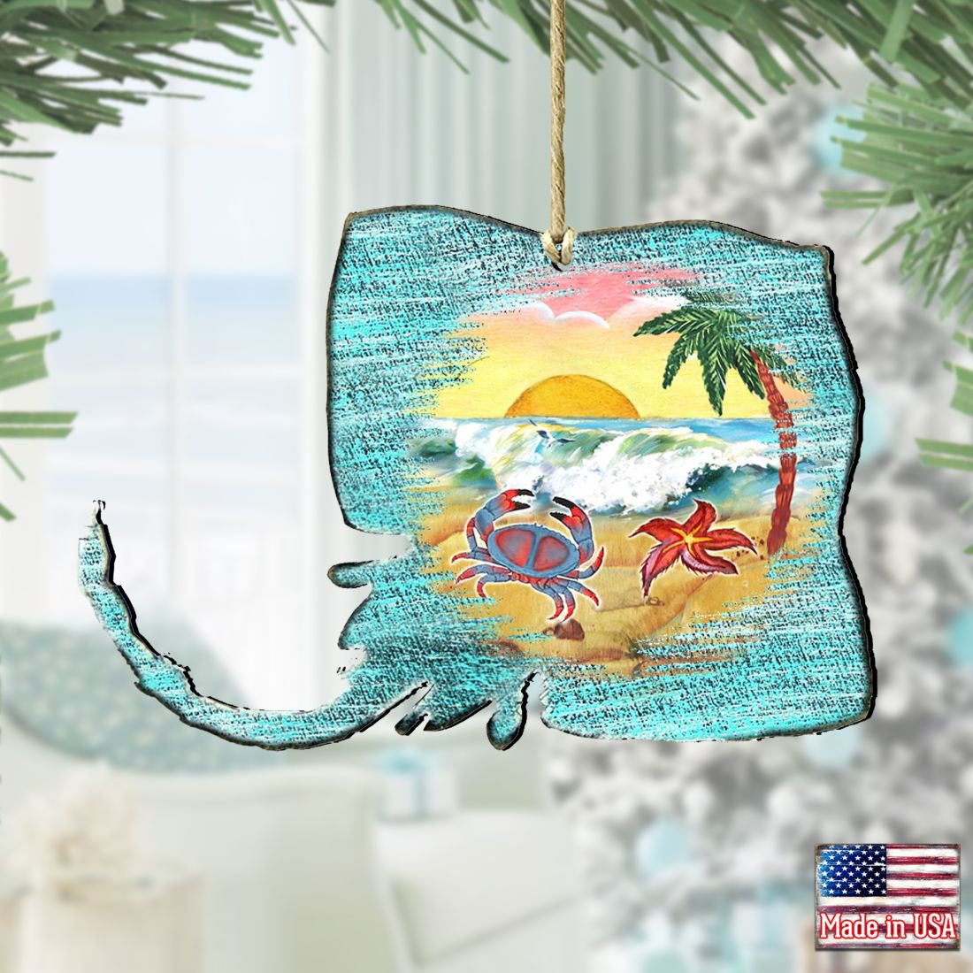 Stingray Wooden Ornaments by G. DeBrekht - Coastal Holiday Decor - 8198530-1